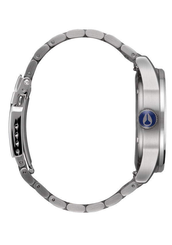 Nixon Sentry Stainless Steel Watch | Silver / Indigo | Men's Stainless Steel