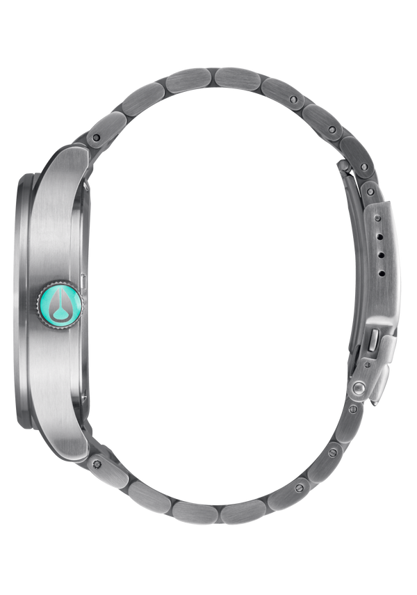 Nixon Sentry Stainless Steel Watch | Silver / Turquoise | Men's Stainless Steel