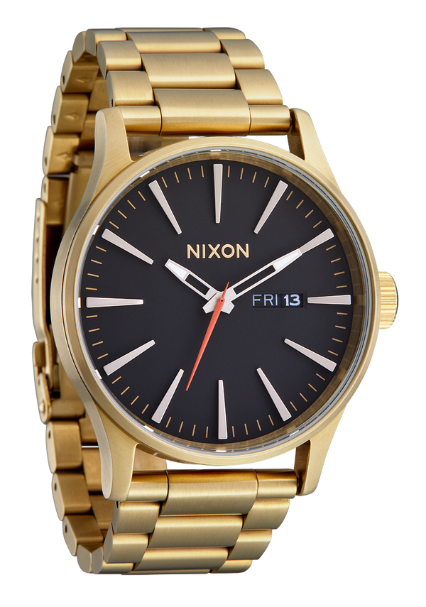 Nixon Sentry Stainless Steel Watch | Yellow Gold / Black | Men's Stainless Steel
