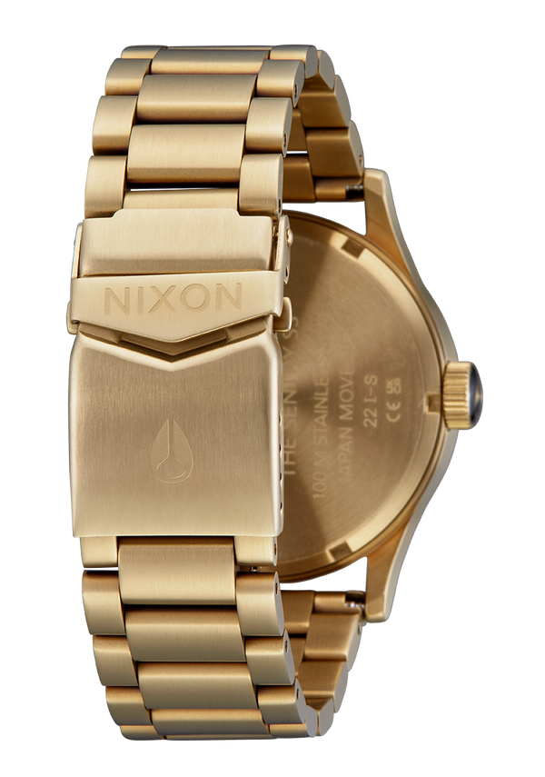 Nixon Sentry Stainless Steel Watch | Yellow Gold / Black | Men's Stainless Steel