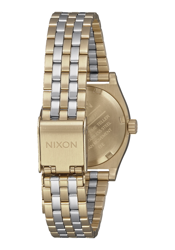 Nixon Small Time Teller Watch | Lt Gold / Silver / Vintage White | Women's Stainless Steel