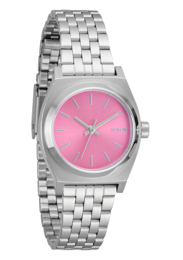 Nixon Small Time Teller Watch | Silver / Pink | Women's Stainless Steel
