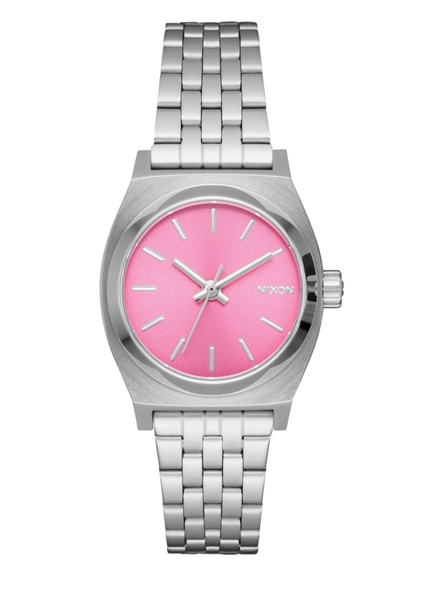 nixon Small Time Teller Watch | Silver / Pink | Women's Stainless Steel