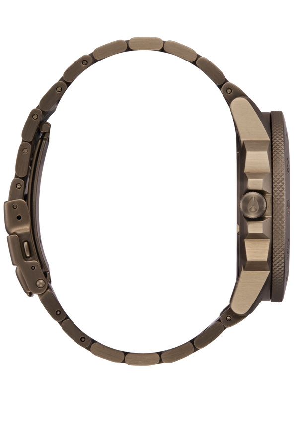 Nixon Smyth 44 Watch | Khaki / Red | Sapphire Crystal Analog Watch