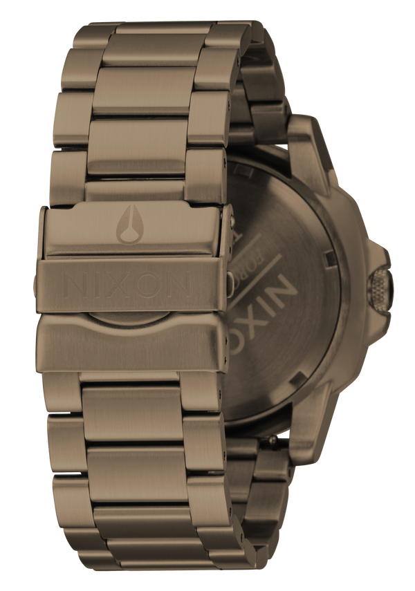 Nixon Smyth 44 Watch | Khaki / Red | Sapphire Crystal Analog Watch