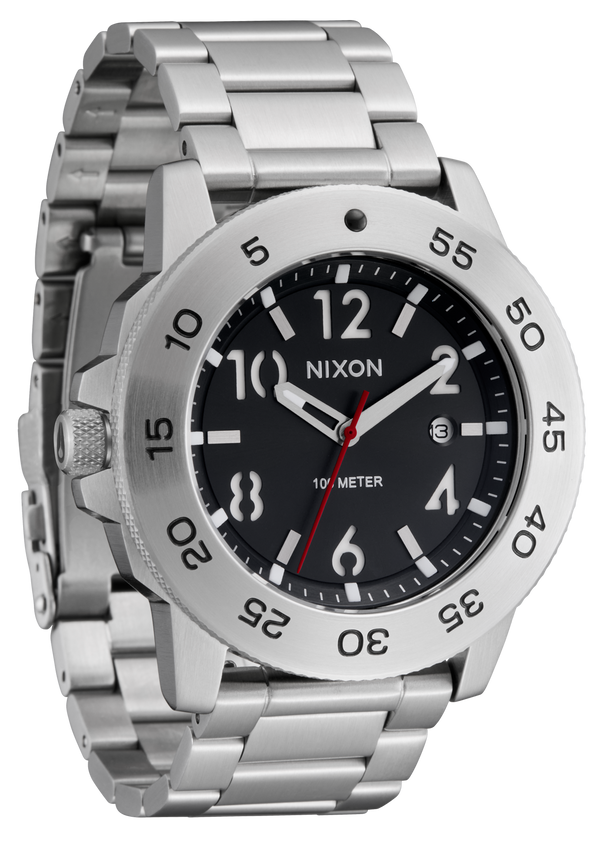 Nixon Smyth 44 Watch | Silver / Black | Sapphire Crystal Analog Watch
