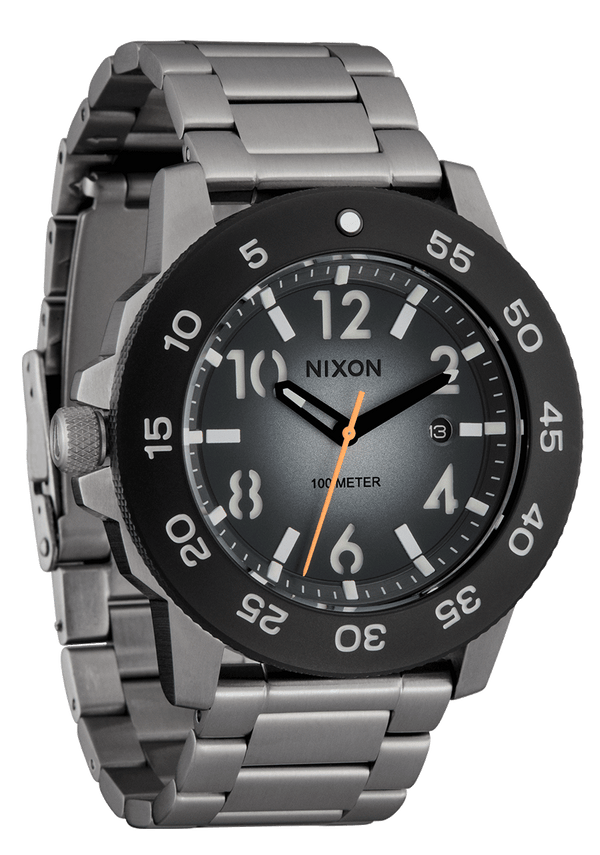 Nixon Smyth 44 Watch | Silver / Tunnel Black Ombre | Sapphire Crystal Analog Watch