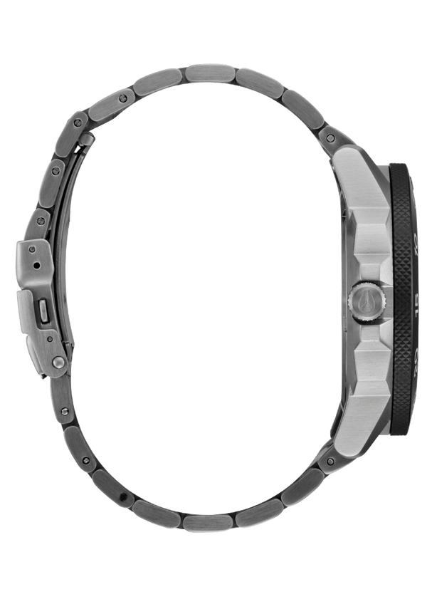 Nixon Smyth 44 Watch | Silver / Tunnel Black Ombre | Sapphire Crystal Analog Watch