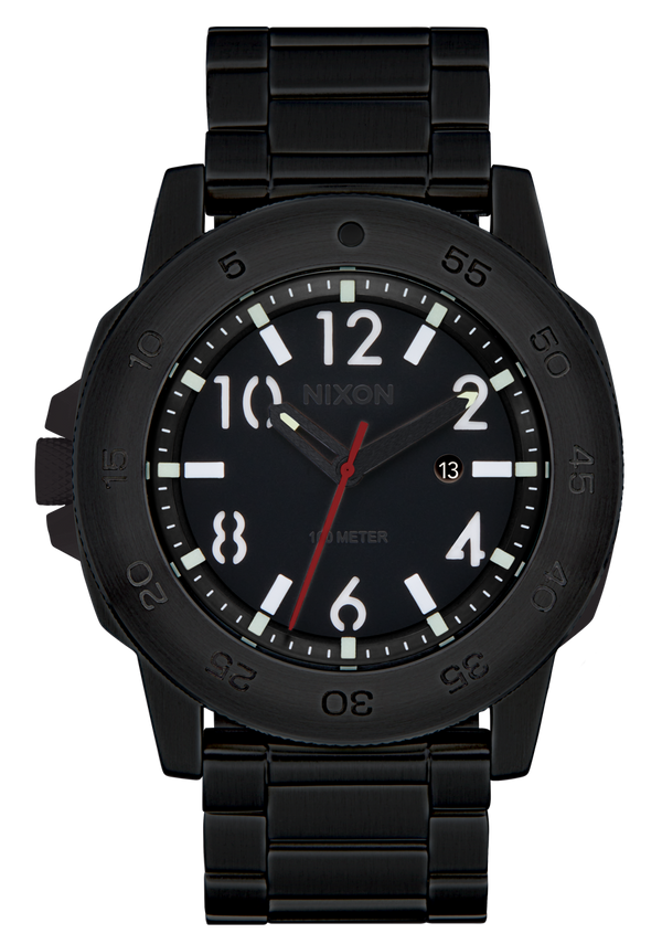 nixon Smyth 44 Watch | Super Black / Black | Sapphire Crystal Analog Watch