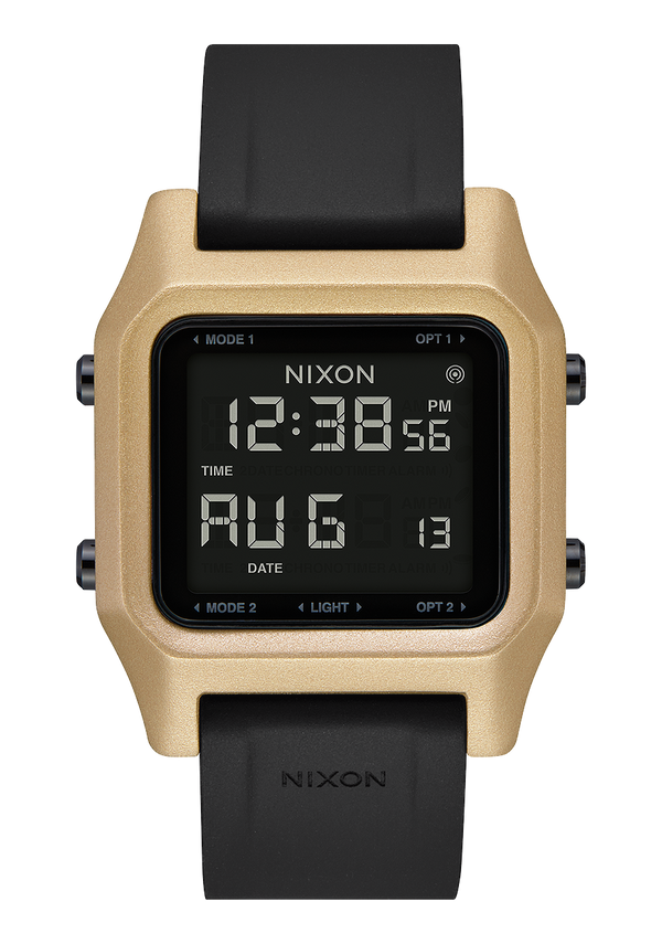 nixon Staple Watch | Black / Gold | Low-Profile Thin Digital