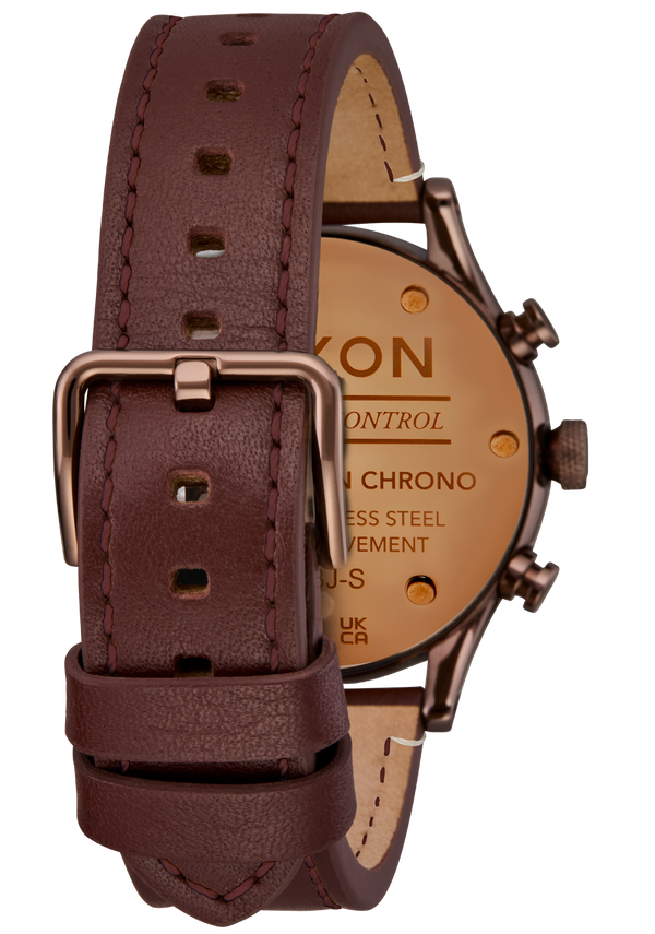 Nixon Station Chrono Leather Watch | Chocolate / Cappuccino / Brown | Chronograph Watch