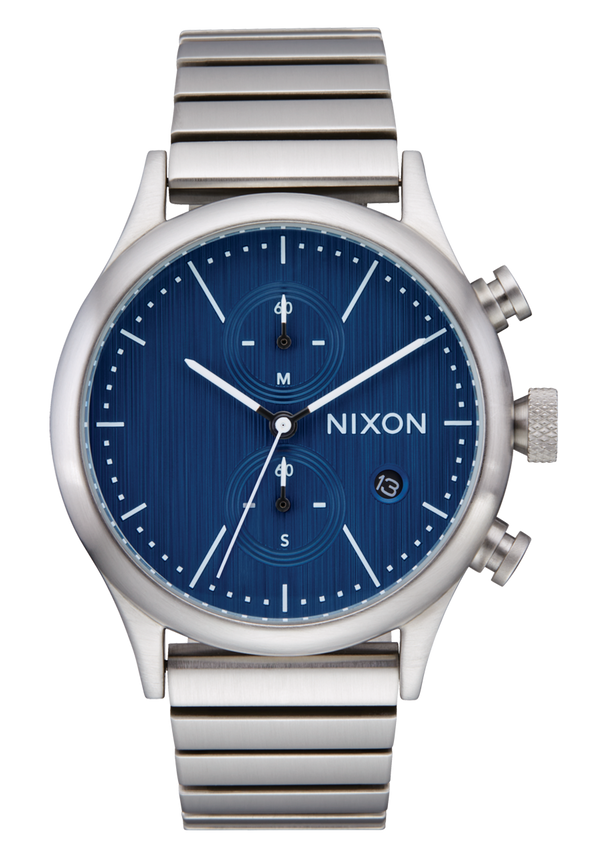 nixon Station Chrono Watch | Silver / Indigo | Chronograph Watch