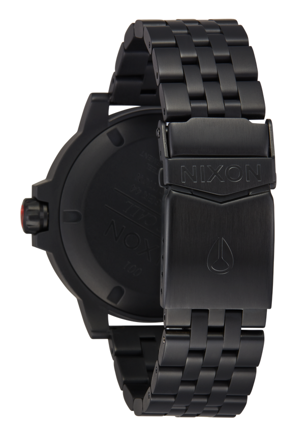 Nixon Stinger 44 Watch | All Black / Lum | Stainless Steel Dive Watch | Solar-Powered
