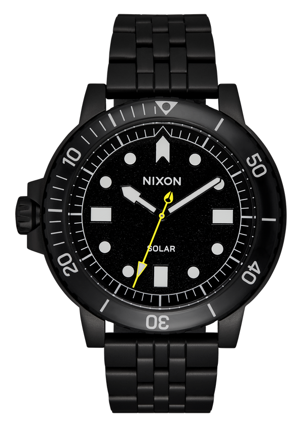 nixon Stinger 44 Watch | All Matte Black / Black | Stainless Steel Dive Watch | Solar-Powered