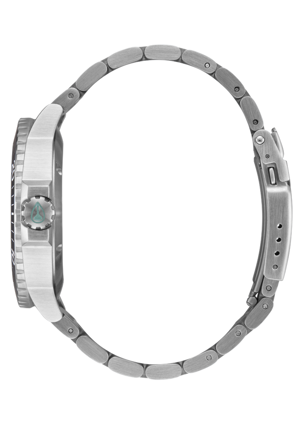 Nixon Stinger 44 Watch | Silver / Jade / White | Stainless Steel Dive Watch | Solar-Powered