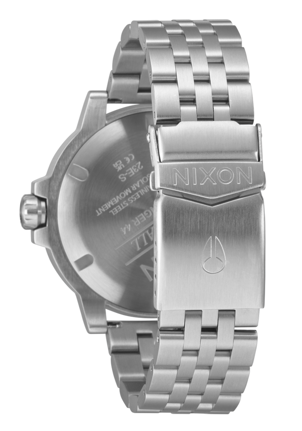 Nixon Stinger 44 Watch | Silver / Jade / White | Stainless Steel Dive Watch | Solar-Powered