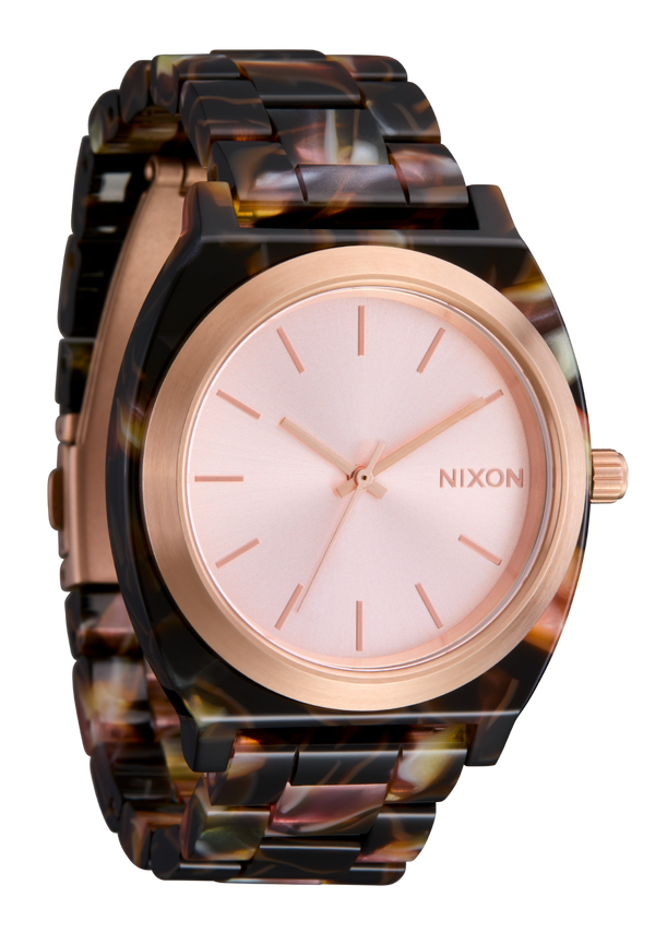 Nixon Time Teller Acetate Watch | Rose Gold / Pink Tortoise | Unisex Acetate