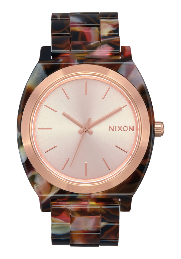 nixon Time Teller Acetate Watch | Rose Gold / Pink Tortoise | Unisex Acetate