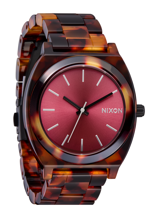 Nixon Time Teller Acetate Watch | Tortoise / Oxblood | Unisex Acetate