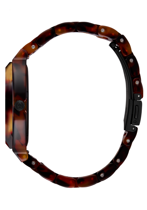 Nixon Time Teller Acetate Watch | Tortoise / Oxblood | Unisex Acetate