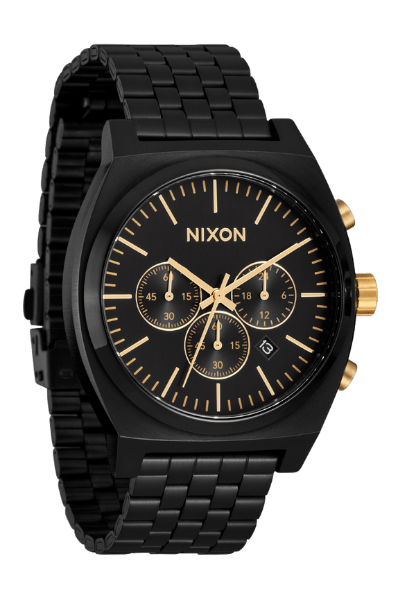 Nixon Time Teller Chrono Watch | Black / Black / Gold | Chronograph