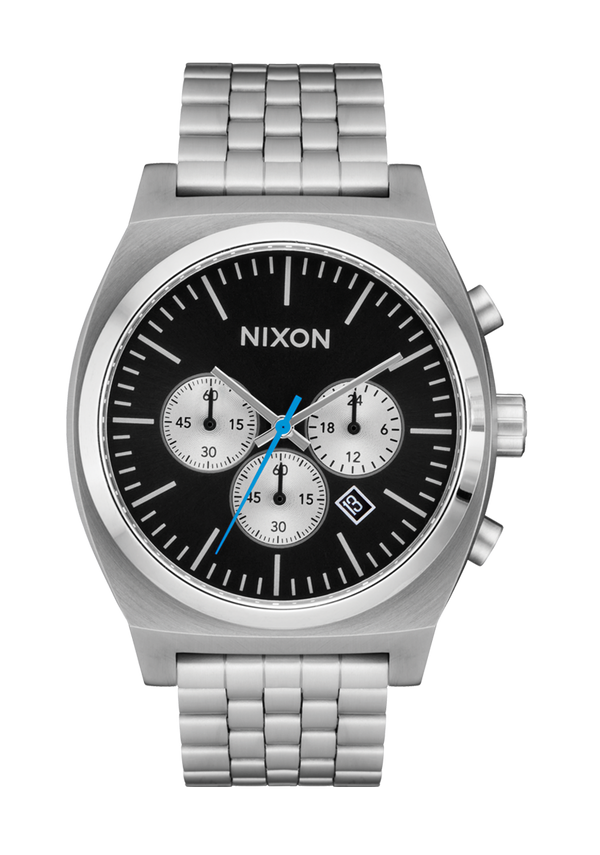nixon Time Teller Chrono Watch | Chrome / Black / Chrome Sunray | Chronograph