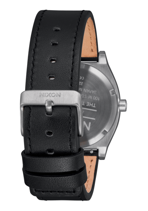 Nixon Time Teller Leather Watch | Silver / Black | Unisex