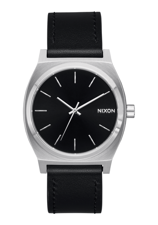 nixon Time Teller Leather Watch | Silver / Black | Unisex