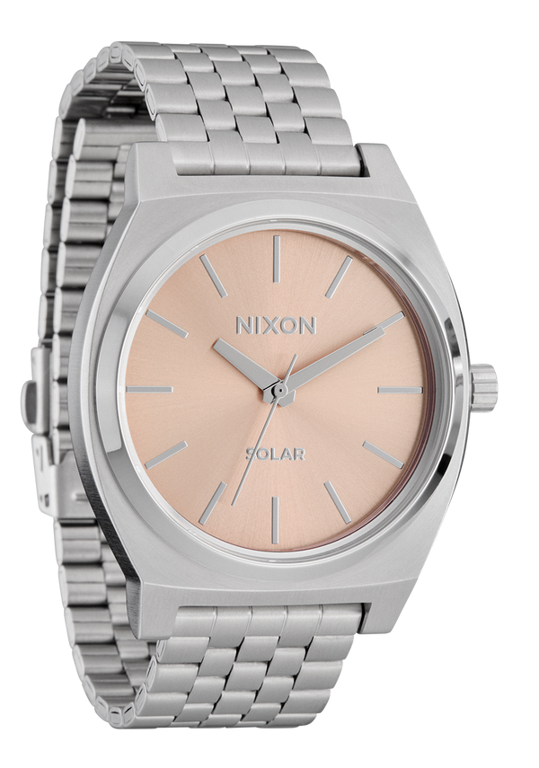 Nixon Time Teller Solar Watch | Silver / Salmon | Unisex Light-Powered
