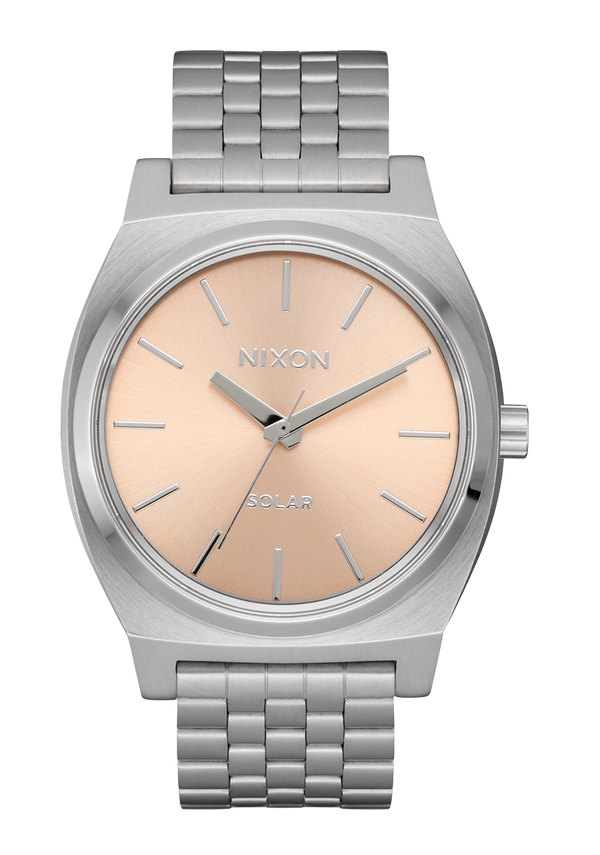 nixon Time Teller Solar Watch | Silver / Salmon | Unisex Light-Powered