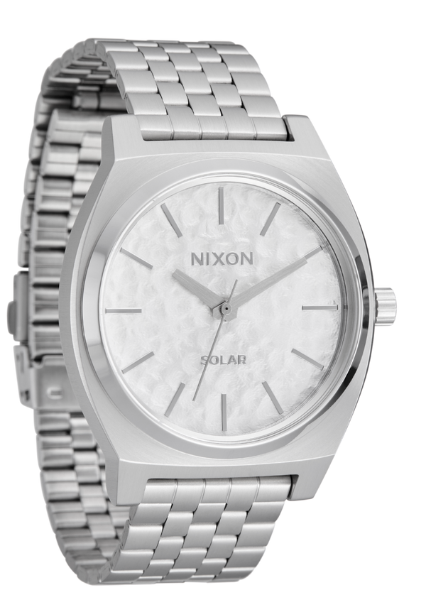 Nixon Time Teller Solar Watch | Silver / Snow | Unisex Light-Powered