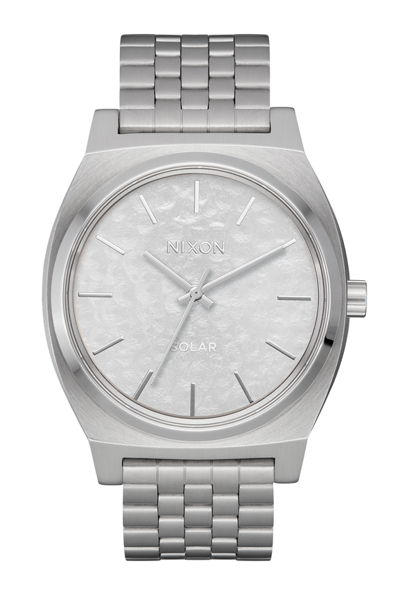 nixon Time Teller Solar Watch | Silver / Snow | Unisex Light-Powered