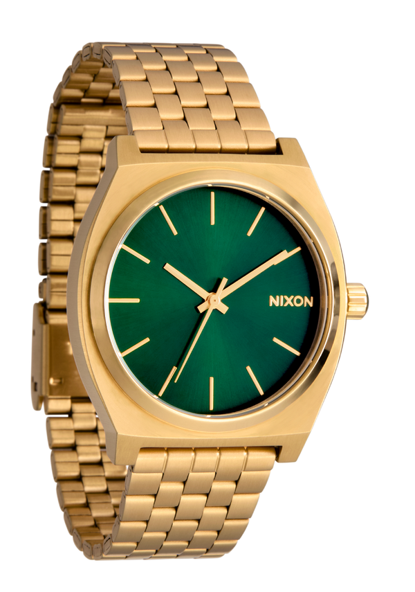 Nixon Time Teller Watch | Gold / Green Sunray | Unisex Stainless Steel Analog