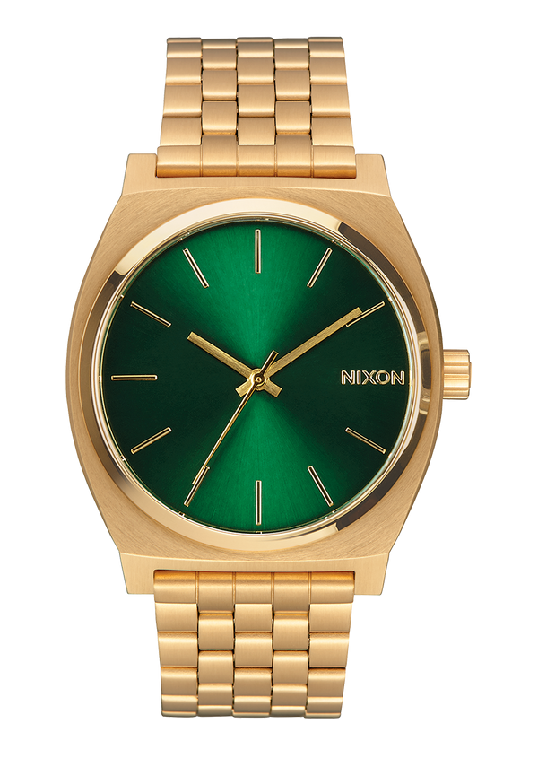 nixon Time Teller Watch | Gold / Green Sunray | Unisex Stainless Steel Analog