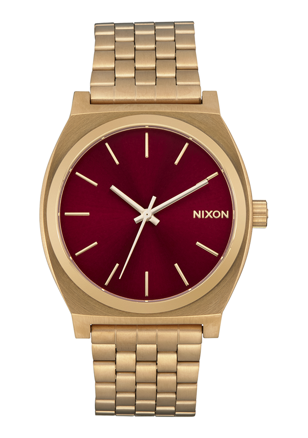 nixon Time Teller Watch | Gold / Oxblood Sunray | Unisex Stainless Steel Analog