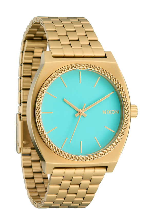 Nixon Time Teller Watch | Gold / Turquoise / Gold | Unisex Analog Watch