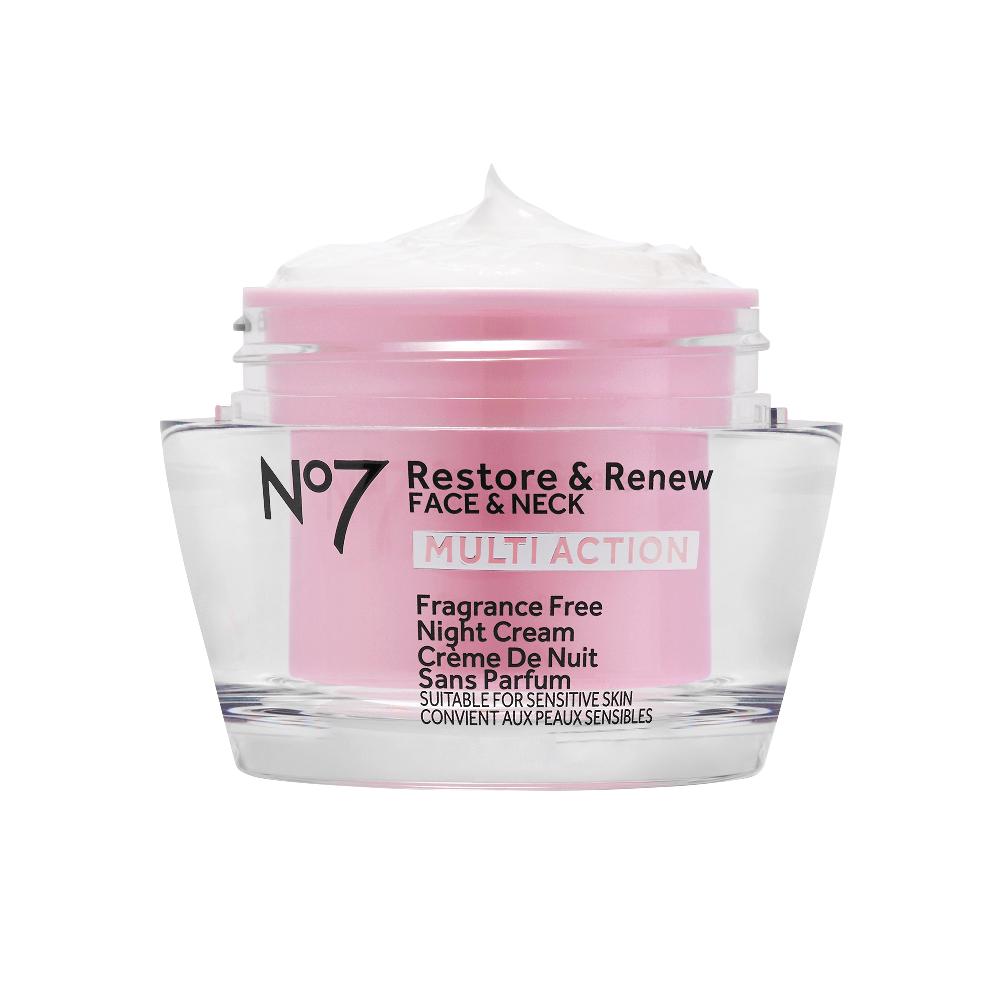 No7 Restore & Renew Multi Action Face & Neck Fragrance Free Night Cream (50ml)