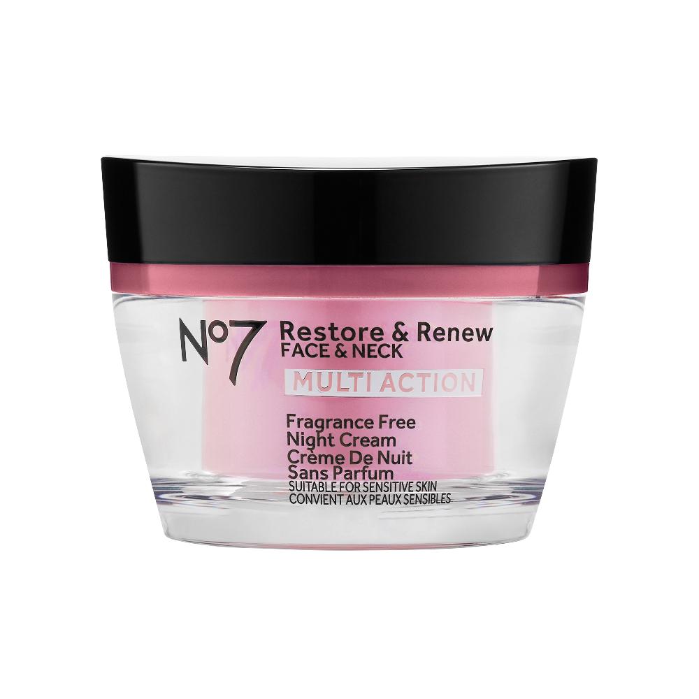no7 Restore & Renew Multi Action Face & Neck Fragrance Free Night Cream (50ml)