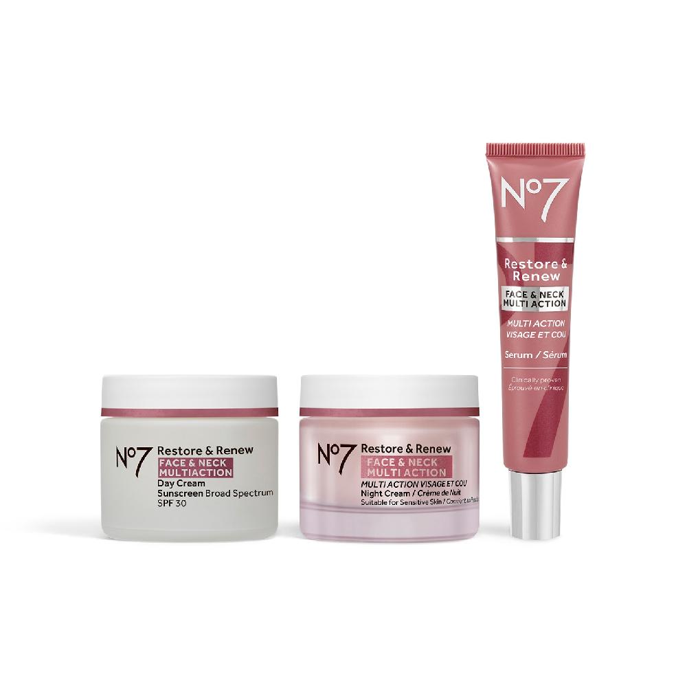 no7 Restore & Renew Multi Action Face & Neck Skincare System