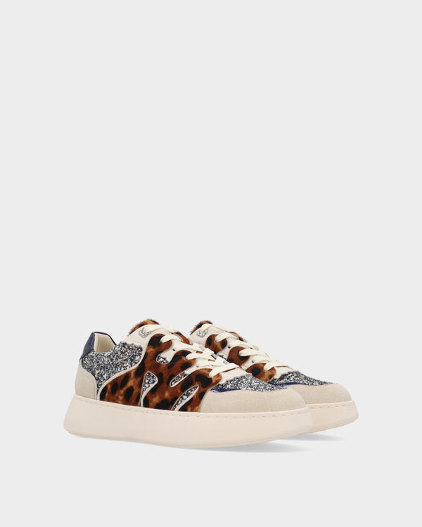 Noa Harmon BRAVA Plateado Animal Print Beige Y Azul Marino