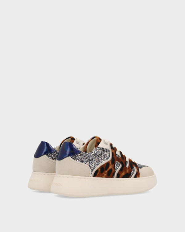 Noa Harmon BRAVA Plateado Animal Print Beige Y Azul Marino