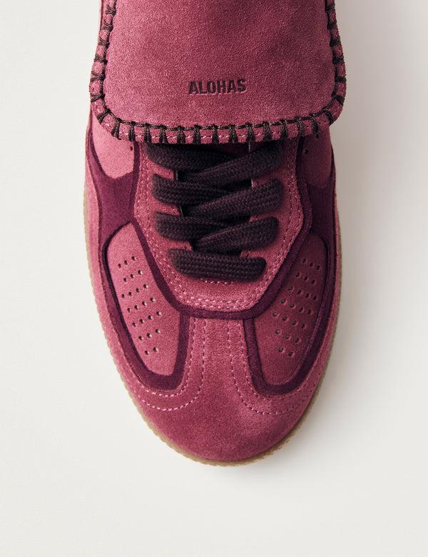 Nobody’s Child Alohas Club Suede Rasberry Leather Trainers