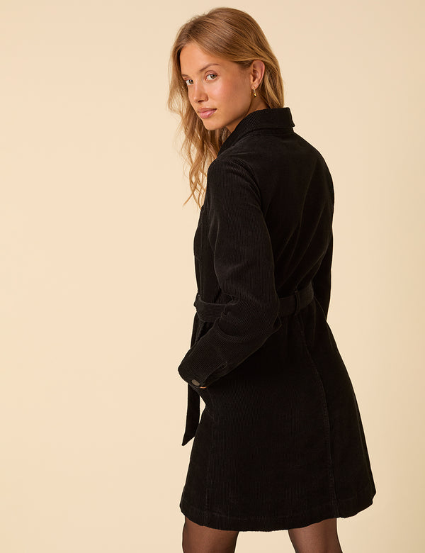 Nobody’s Child Black Cord Long Sleeve Finchley Mini Dress
