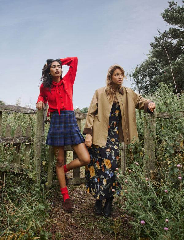 Nobody’s Child Black Floral Long Sleeve Clarissa Midi Dress