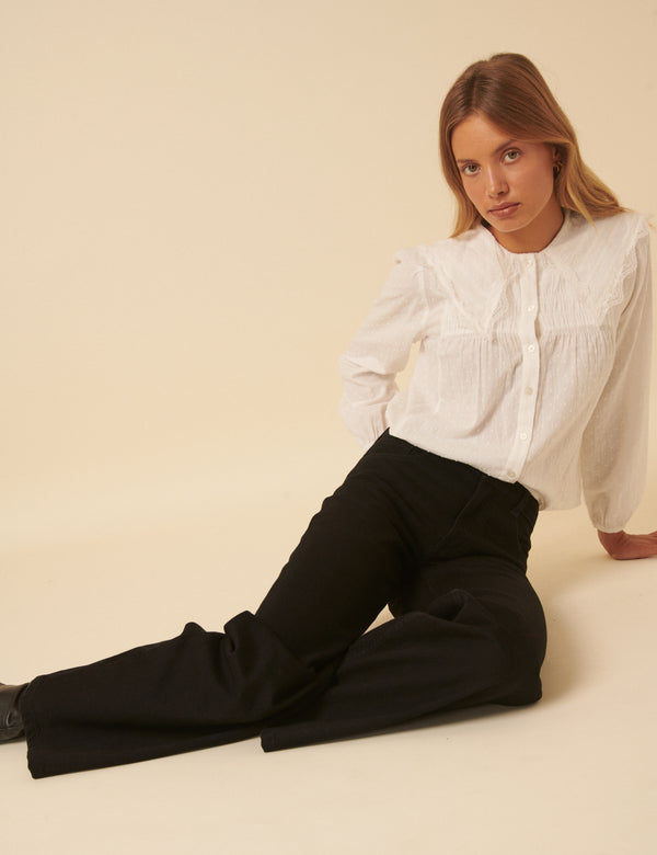 Nobody’s Child Black Mid Rise Carnaby Wide Leg Jeans