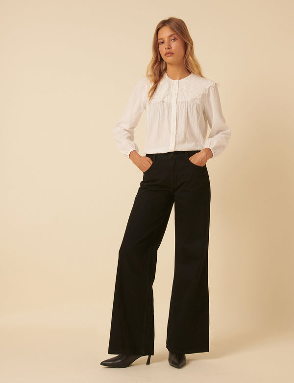 nobody’s child Black Mid Rise Carnaby Wide Leg Jeans