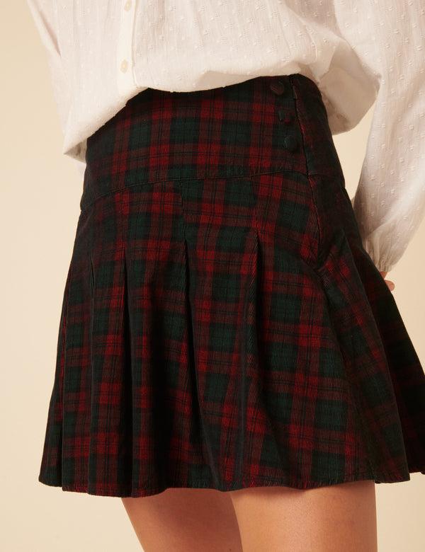 nobody’s child Blue And Red Check Pleated Mini Skirt
