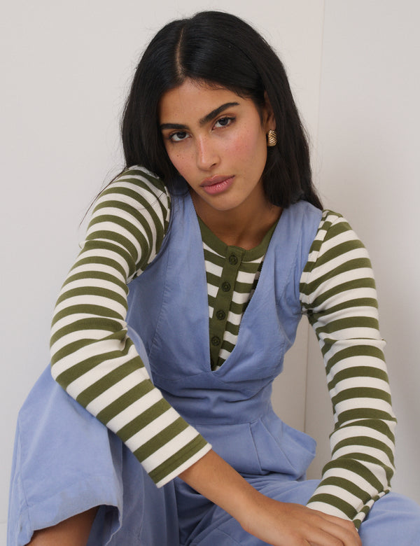 Nobody’s Child Blue Cord Sleeveless Arizona Jumpsuit