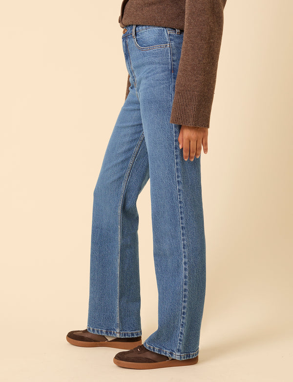 Nobody’s Child Blue High Rise Kingston Straight Leg Jeans