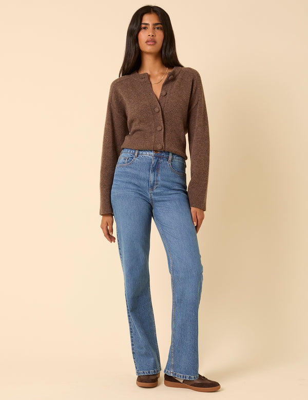 nobody’s child Blue High Rise Kingston Straight Leg Jeans